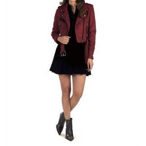 NEW LEE faux-suede biker jacket in red